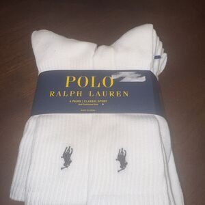 6 PACK POLO RALPH LAUREN CLASSIC SPORT Half Cushioned SOCKS SIZE 10-13